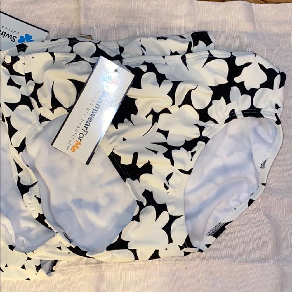 Black and White Flower Power Bikini Bottom